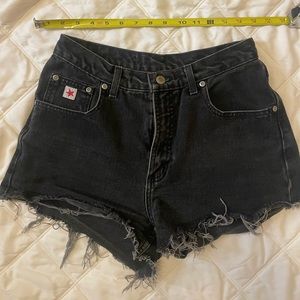 Black jean shorts